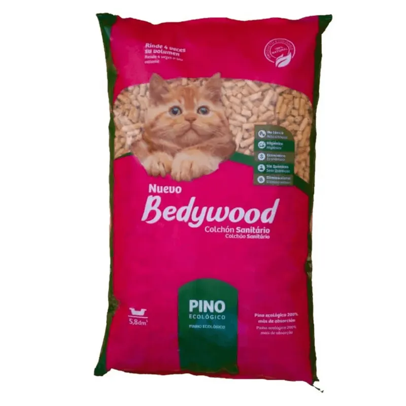 Bedywood, piedras y arena sanitaria, en el petshop Mecohue de Wilde