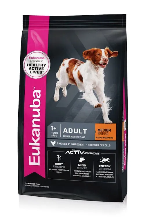 Eukanuba Adulto Razas Medianas, alimento balanceado, en el petshop Mecohue de Wilde