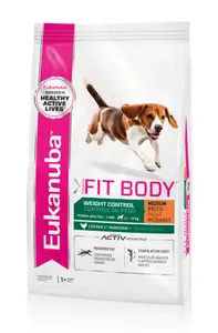 Eukanuba Fit Body Razas Medianas, alimento balanceado, en el petshop Mecohue de Wilde