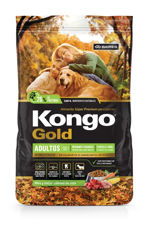 Kongo Gold, alimento balanceado, en el petshop Mecohue de Wilde