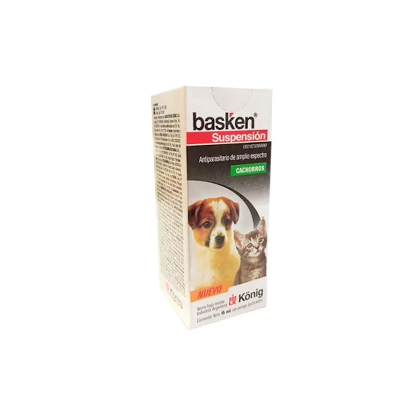 König Basken Suspensión, antiparasitarios internos, en el petshop Mecohue de Wilde