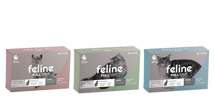 Labyes Feline Full Spot, antiparasitarios internos y externos, en el petshop Mecohue de Wilde