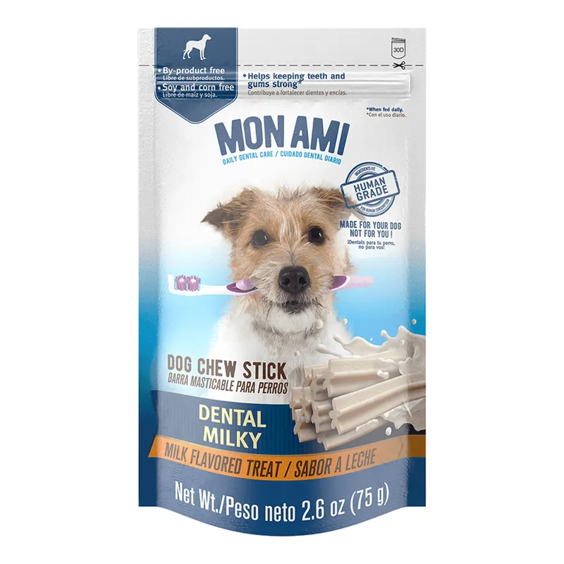 Mon Ami Dental Milk, golosinas y snacks, en el petshop Mecohue de Wilde