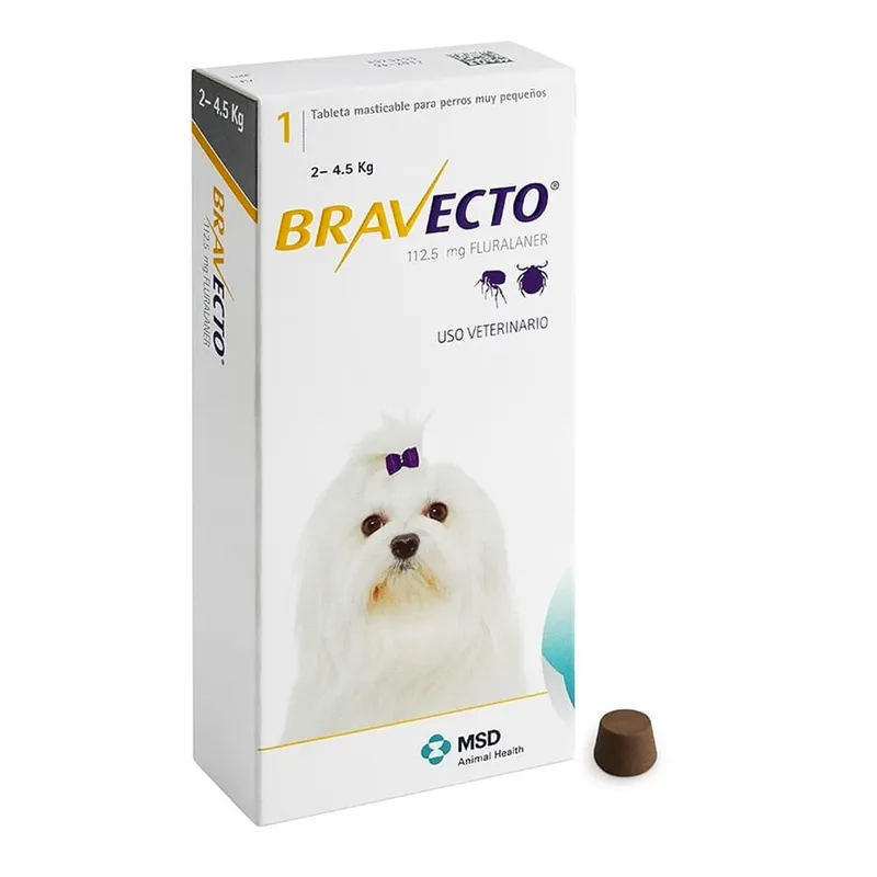 MSD Bravecto Perros, antiparasitarios externos, en el petshop Mecohue de Wilde