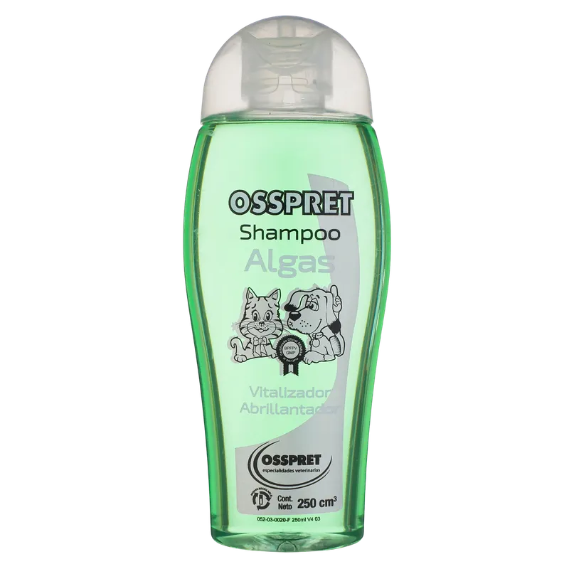 Osspret Shampoo algas, shampoo y acondicionadores, en el petshop Mecohue de Wilde