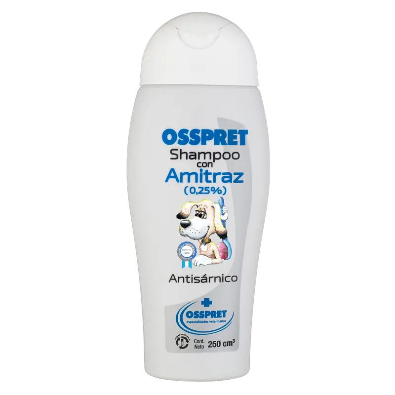 Osspret Shampoo amitraz, antiparasitarios externos, en el petshop Mecohue de Wilde