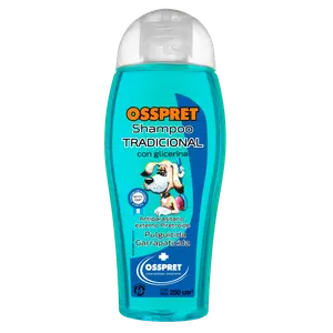 Osspret Shampoo pulguicida garrapaticida, antiparasitarios externos, en el petshop Mecohue de Wilde