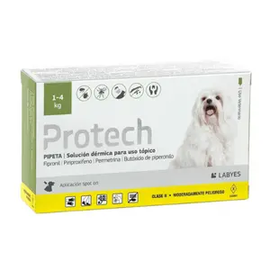 Pipeta Protech, antiparasitarios externos, en el petshop Mecohue de Wilde