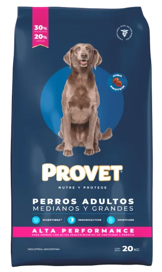 Provet Alta Performance, alimento balanceado, en el petshop Mecohue de Wilde