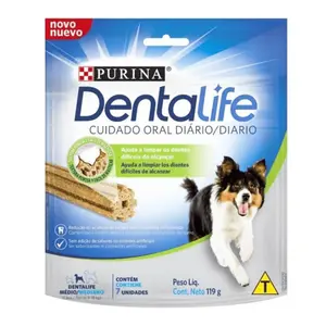 Purina Dentalife Razas Medianas, golosinas y snacks, en el petshop Mecohue de Wilde