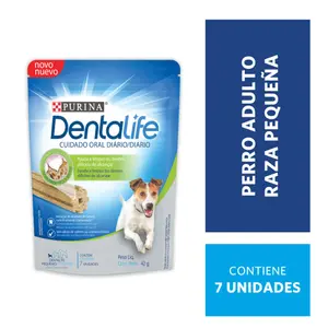 Purina Dentalife Razas Pequeñas, golosinas y snacks, en el petshop Mecohue de Wilde