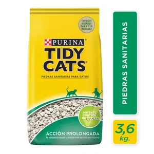 Tidy Cats Sanitario de Purina, piedras y arena sanitaria, en el petshop Mecohue de Wilde