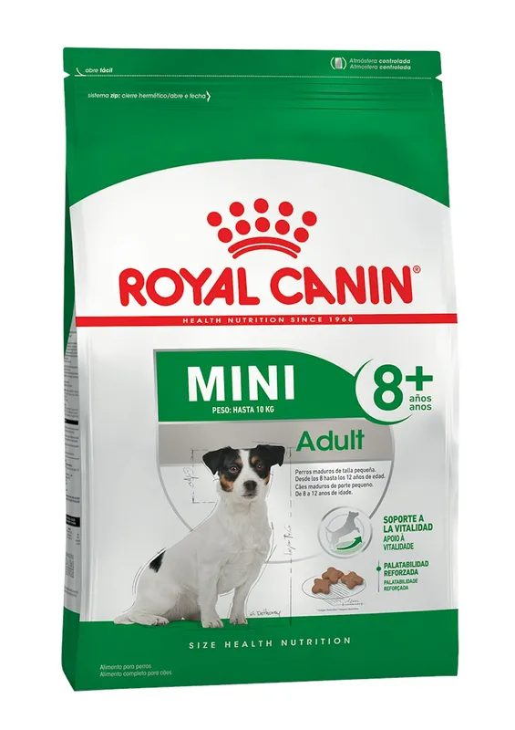 Royal Canin Mini Adulto +8, alimento balanceado, en el petshop Mecohue de Wilde