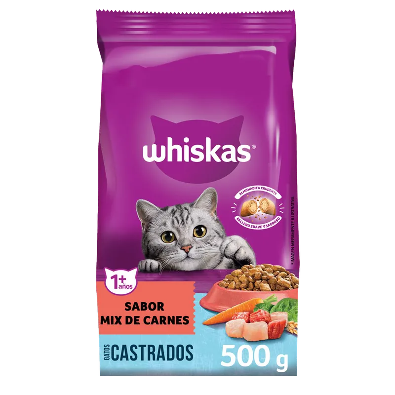 Whiskas Adulto Castrado, alimento balanceado, en el petshop Mecohue de Wilde