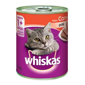 Whiskas latas, alimento húmedo (latas y pouch), en el petshop Mecohue de Wilde