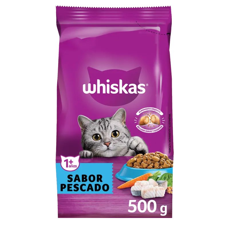 Whiskas Pescado, alimento balanceado, en el petshop Mecohue de Wilde